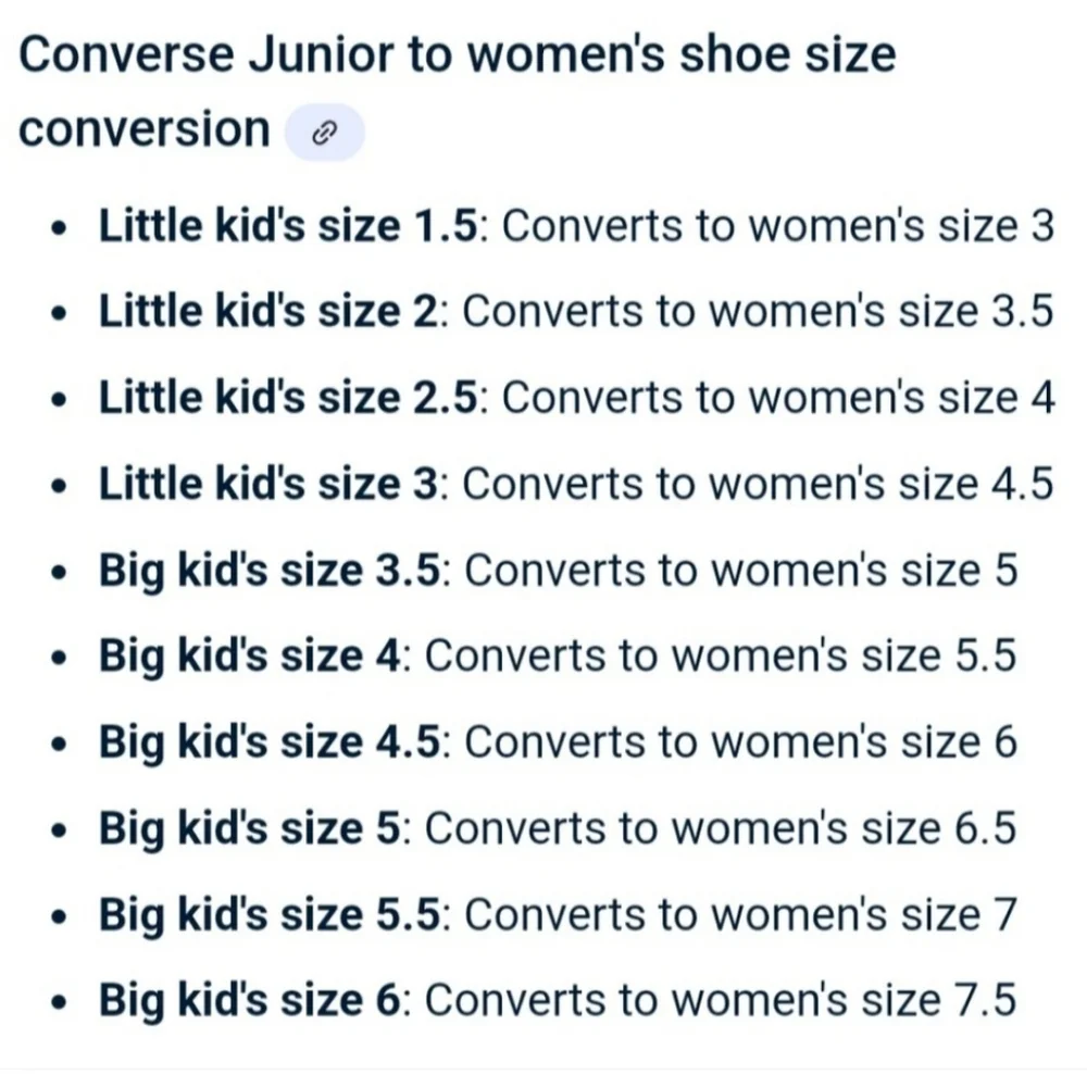 Converse Big boys size 6 And Women's Size 7.5 Sneakers.